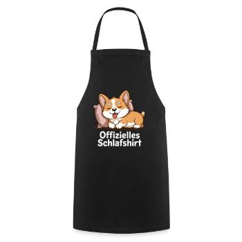 Offizielles Schlafshirt Corgi - Kochschürze - Schwarz - Vorne - AI Model Male 185 dark (185cm)