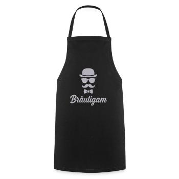Marié Enterrement de vie de garçon Chapeau Moustache - Tablier de cuisine - noir - Devant - AI Model Male 185 dark (185cm)