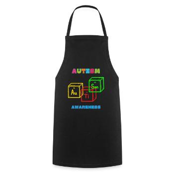 ASD Autism Awareness Elements Periodic Table Gift - Cooking Apron - black - Front - AI Model Male 185 dark (185cm)