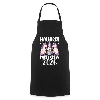 Mallorca Party Crew 2026 - Kochschürze - Schwarz - Vorne - AI Model Male 185 dark (185cm)