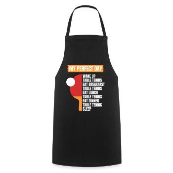 Tischtennis Spruch Tischtennis Humor - Kochschürze - Schwarz - Vorne - AI Model Male 185 dark (185cm)