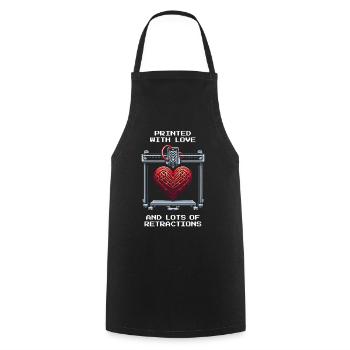 Printed with Love | Retraction Quality 3D Printing - Cooking Apron - black - Front - AI Model Male 185 dark (185cm)
