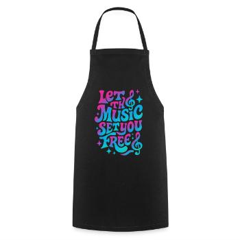 Lassen Sie sich von der Musik befreien, Retro Vibes - Kochschürze - Schwarz - Vorne - AI Model Male 185 dark (185cm)