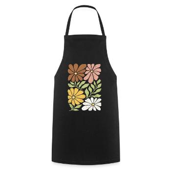 Wildblumen Boho - Kochschürze - Schwarz - Vorne - AI Model Male 185 dark (185cm)