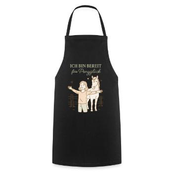 I'm ready for pony happiness Horse Girl - Cooking Apron - black - Front - AI Model Male 185 dark (185cm)