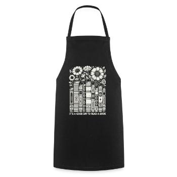 Bookworm Bookworm Book Lover Funny Book - Cooking Apron - black - Front - AI Model Male 185 dark (185cm)
