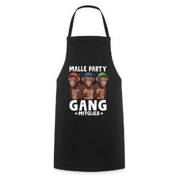 Malle Party Gang Mitglied - Kochschürze - Schwarz - Vorne - AI Model Male 185 dark (185cm)