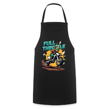 Full Throttle Bear Motocross Motorcycle - Cooking Apron - black - Front - AI Model Male 185 dark (185cm)