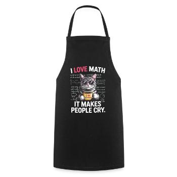 I love Math – It makes people cry - Kochschürze - Schwarz - Vorne - AI Model Male 185 dark (185cm)