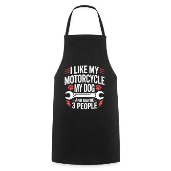 Hund Motorrad Sarkasmus Hunde Spruch - Kochschürze - Schwarz - Vorne - AI Model Male 185 dark (185cm)