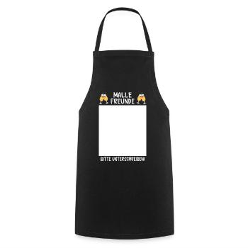 Malle les amis, signez - Tablier de cuisine - noir - Devant - AI Model Male 185 dark (185cm)