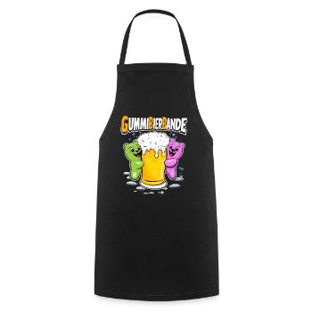 GummiBierBande | Beer Time | Bier - Kochschürze - Schwarz - Vorne - AI Model Male 185 dark (185cm)