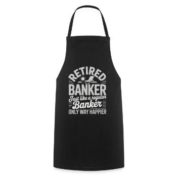 Retired Banker Banker Pension - Cooking Apron - black - Front - AI Model Male 185 dark (185cm)