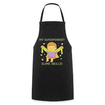 Kindergarten Slime Skills Superpower Lustiger - Kochschürze - Schwarz - Vorne - AI Model Male 185 dark (185cm)