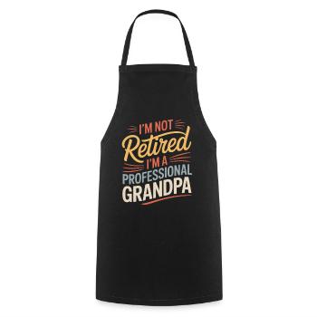 Drôle de grand-père disant grand-père à la retraite - Tablier de cuisine - noir - Devant - AI Model Male 185 dark (185cm)