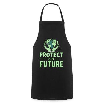Protect Our Future Planet Earth - Cooking Apron - black - Front - AI Model Male 185 dark (185cm)