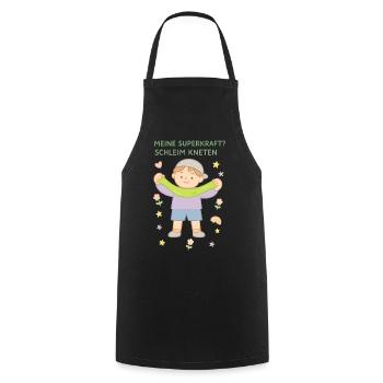 Mon superpouvoir ? Pétrir la bave Dicton drôle - Tablier de cuisine - noir - Devant - AI Model Male 185 dark (185cm)