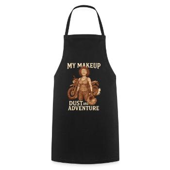 My Makeup Dust And Adventure Motorcycle Biker - Cooking Apron - black - Front - AI Model Male 185 dark (185cm)