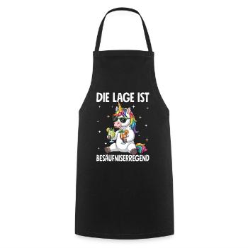 The situation is drunkenness - Cooking Apron - black - Front - AI Model Male 185 dark (185cm)