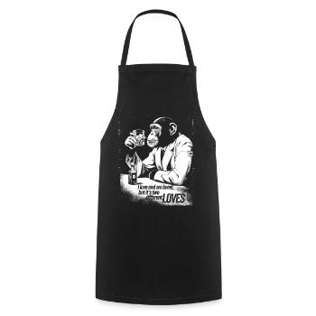 Sophisticated Monkey Cheers Design - Cooking Apron - black - Front - AI Model Male 185 dark (185cm)