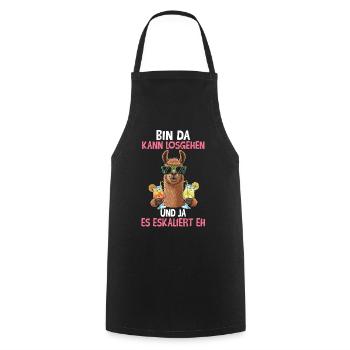 I'm there can start and yes it escalates anyway - Cooking Apron - black - Front - AI Model Male 185 dark (185cm)