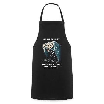 Projet : Porte-à-faux | Bloc Pixel Art - Tablier de cuisine - noir - Devant - AI Model Male 185 dark (185cm)
