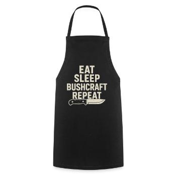 Eating Sleeping Bushcraft Repetition Prepper - Cooking Apron - black - Front - AI Model Male 185 dark (185cm)