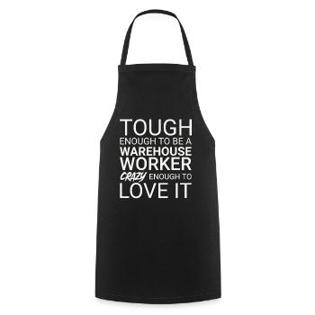 Warehouse Worker Crazy - Kochschürze - Schwarz - Vorne - AI Model Male 185 dark (185cm)