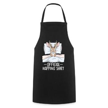 Official Napping shirt - Cooking Apron - black - Front - AI Model Male 185 dark (185cm)