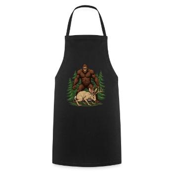 Jackalope Bigfoot - Kochschürze - Schwarz - Vorne - AI Model Male 185 dark (185cm)
