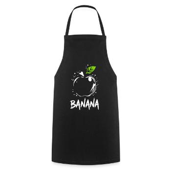 Banane Apfel Witz - Kochschürze - Schwarz - Vorne - AI Model Male 185 dark (185cm)