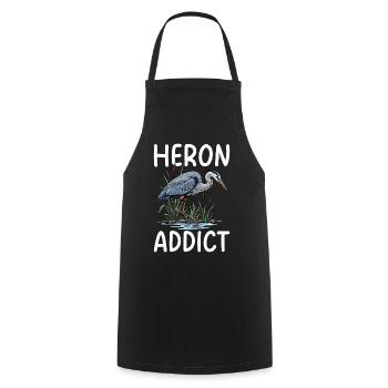 Heron Addict - Cooking Apron - black - Front - AI Model Male 185 dark (185cm)