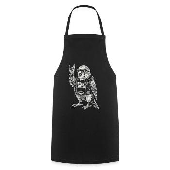 Heavy Metal Rock Musik Wellensittich Lustiges - Kochschürze - Schwarz - Vorne - AI Model Male 185 dark (185cm)