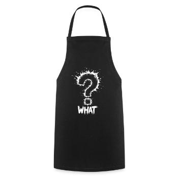 What Fragezeichen Splash - Kochschürze - Schwarz - Vorne - AI Model Male 185 dark (185cm)