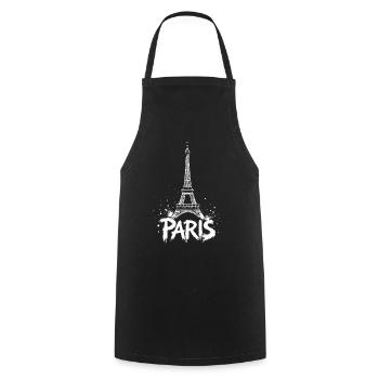 Tour Eiffel Pop Art Scène De Nuit - Tablier de cuisine - noir - Devant - AI Model Male 185 dark (185cm)