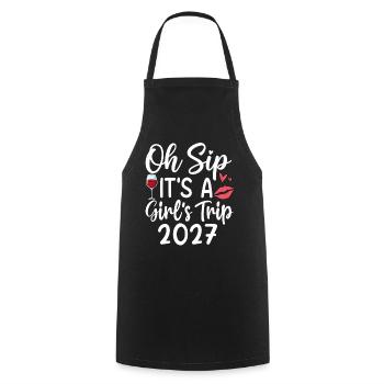 Oh Sip It’s A Girls Trip 2027 - Tablier de cuisine - noir - Devant - AI Model Male 185 dark (185cm)