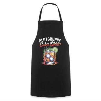 Blutgruppe Cuba Libre Cocktail Barkeeper - Kochschürze - Schwarz - Vorne - AI Model Male 185 dark (185cm)