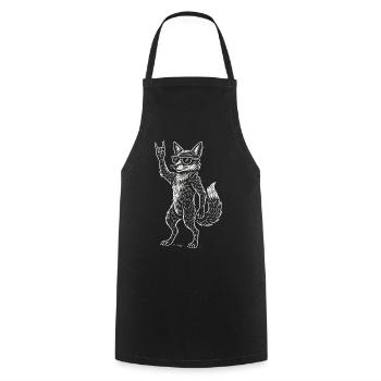 Rockmusik Metal Musik Lustiger Fuchs Heavy Metal - Kochschürze - Schwarz - Vorne - AI Model Male 185 dark (185cm)