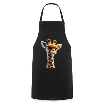 Girafe Afrique Amour Safari Nature sauvage Girafes mignonnes - Tablier de cuisine - noir - Devant - AI Model Male 185 dark (185cm)