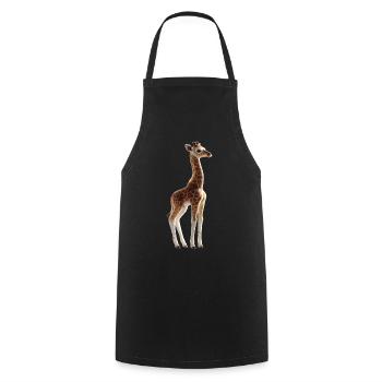 Girafe Afrique Amour Safari Nature sauvage Girafes mignonnes - Tablier de cuisine - noir - Devant - AI Model Male 185 dark (185cm)