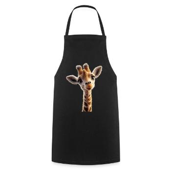 Girafe Afrique Amour Safari Nature sauvage Girafes mignonnes - Tablier de cuisine - noir - Devant - AI Model Male 185 dark (185cm)