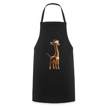 Girafe Afrique Amour Safari Nature sauvage Girafes mignonnes - Tablier de cuisine - noir - Devant - AI Model Male 185 dark (185cm)
