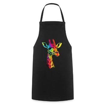 Girafe Afrique Amour Safari Nature sauvage Girafes mignonnes - Tablier de cuisine - noir - Devant - AI Model Male 185 dark (185cm)