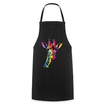 Girafe Afrique Amour Safari Nature sauvage Girafes mignonnes - Tablier de cuisine - noir - Devant - AI Model Male 185 dark (185cm)