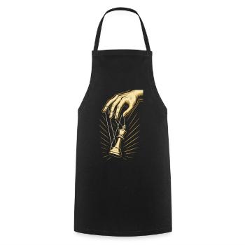 Chess player, puppet king, chess enthusiast - Cooking Apron - black - Front - AI Model Male 185 dark (185cm)