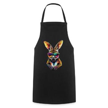 Wallaby Australie Outback Kangourou doux sauvage - Tablier de cuisine - noir - Devant - AI Model Male 185 dark (185cm)
