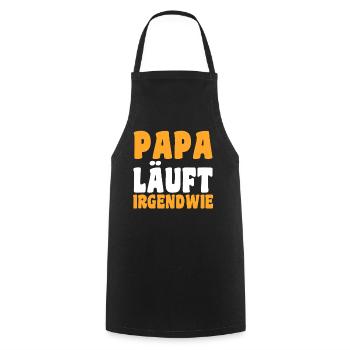 Père Équipe Papa - Tablier de cuisine - noir - Devant - AI Model Male 185 dark (185cm)