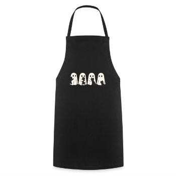 Ghost & Cat – Halloween Fun - Cooking Apron - black - Front - AI Model Male 185 dark (185cm)