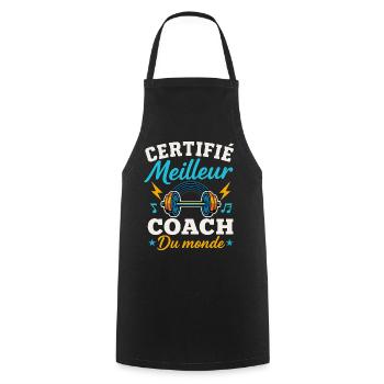 Certified Best Coach in the World - Cooking Apron - black - Front - AI Model Male 185 dark (185cm)