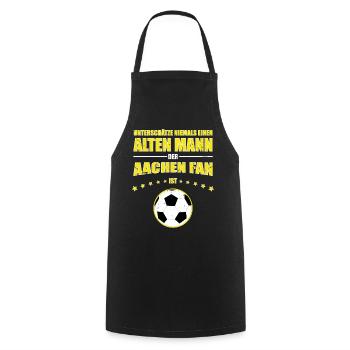 Alter Mann - Aachen Fußball Fan | Retro Vintage - Kochschürze - Schwarz - Vorne - AI Model Male 185 dark (185cm)